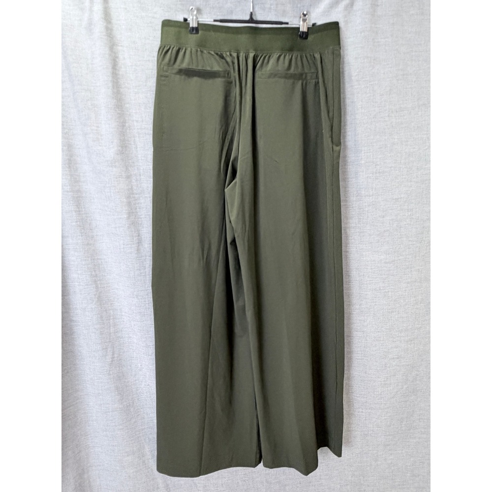 Athleta Green Solid Polyester Brooklyn Womens Wide Leg Pants 10 - Picture 2 of 10